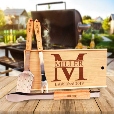 Personalized Monogram 3-Piece BBQ Tool Set
