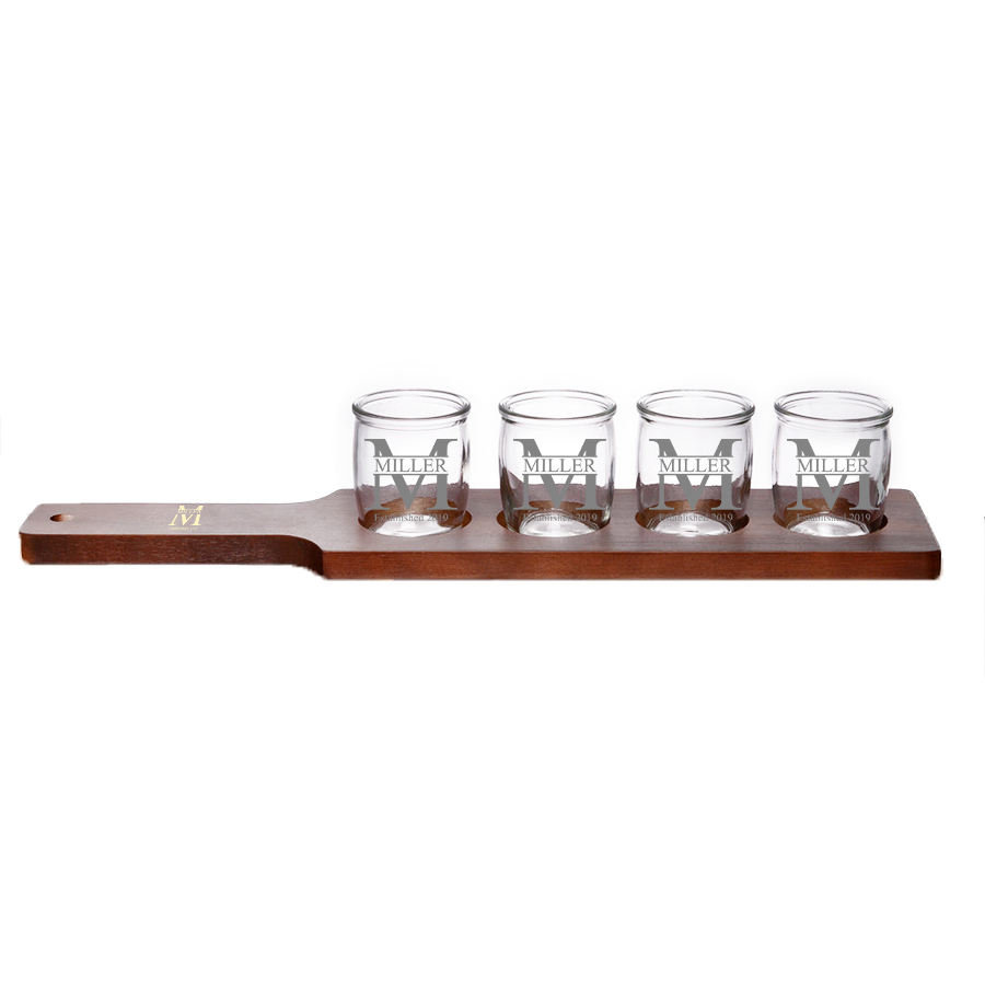 Personalized Sampler Paddle & Four 4oz Tasting Glasses - Image 2