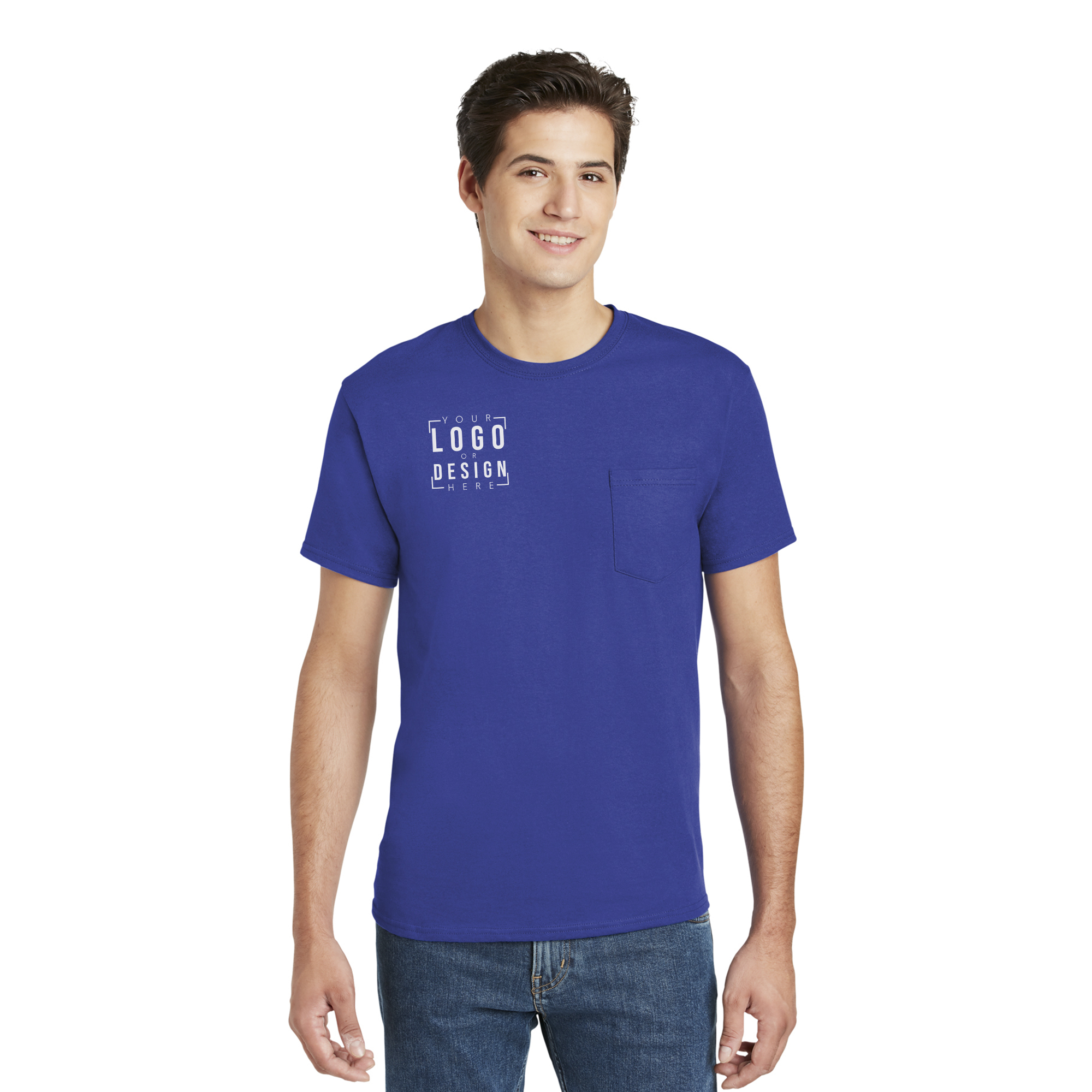 Hanes - Tagless 100% Cotton T-Shirt with Pocket Hanes - Tagless 100% Cotton T-Shirt with Pocket