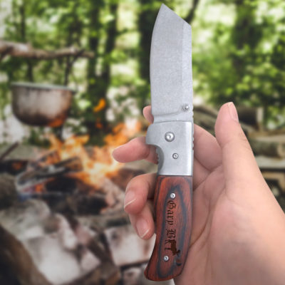 Personalized Elk 7.75" Razor Style Folding Pocket Knife