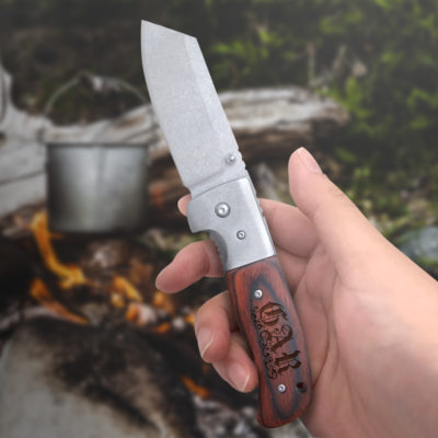 Personalized 7.75" Razor Style Folding Pocket Knife