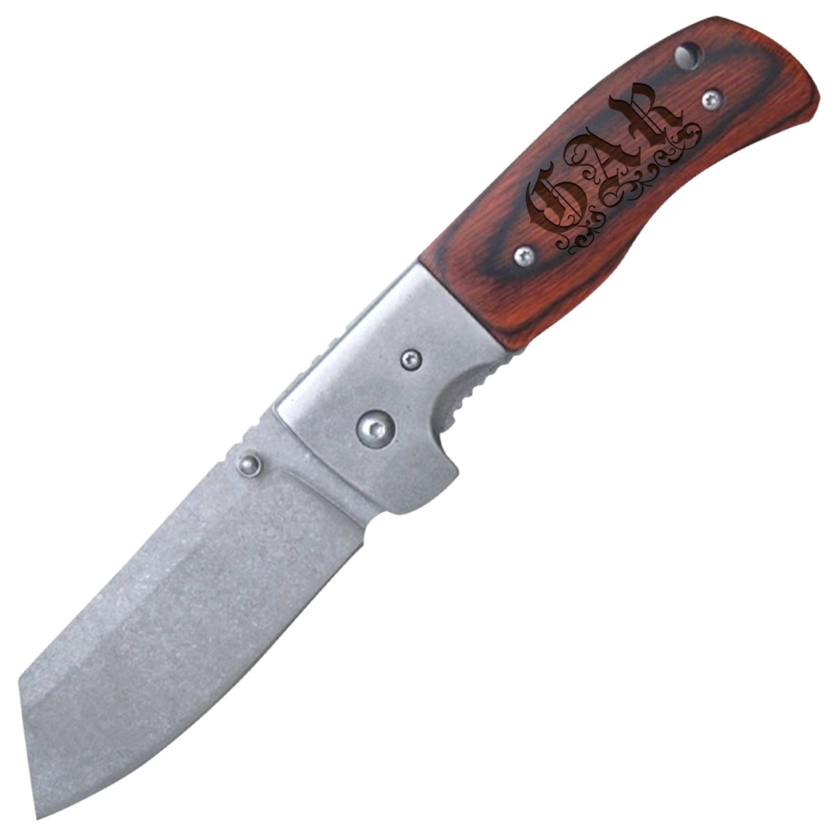 Personalized 7.75" Razor Style Folding Pocket Knife - Image 5