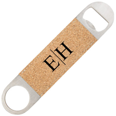 Personalized Line Monogram Leatherette Bottle Opener
