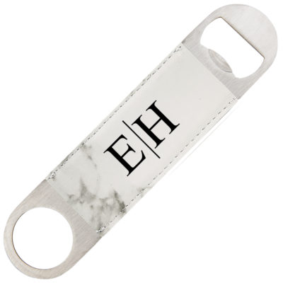 Personalized Line Monogram Leatherette Bottle Opener