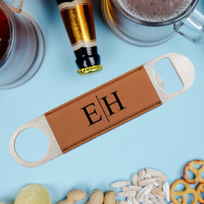 Personalized Line Monogram Leatherette Bottle Opener
