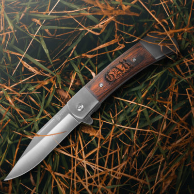 Personalized 8" Classic Pocket Knife with Wood Handle