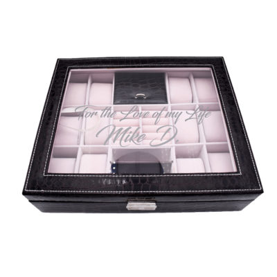 Leatherette 12 Slot Personalized Watch Box
