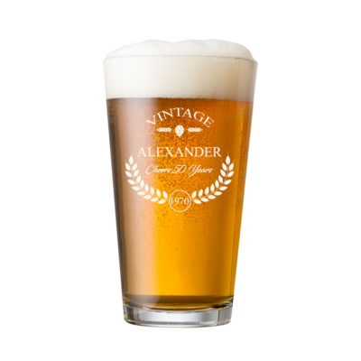 Vintage Personalized Pint Glass