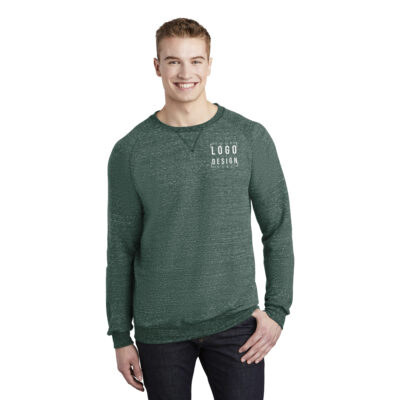 JERZEES Snow Heather French Terry Raglan Crew