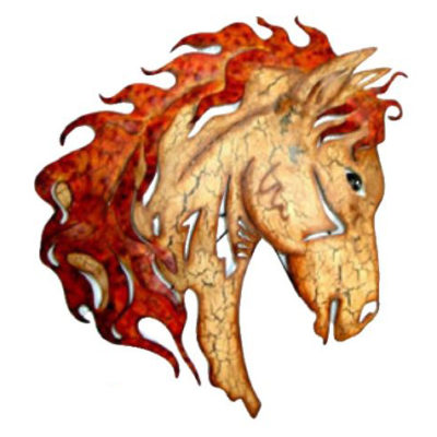 Artisan Crafted Painted Iron Plasma Cut | Horse Head S