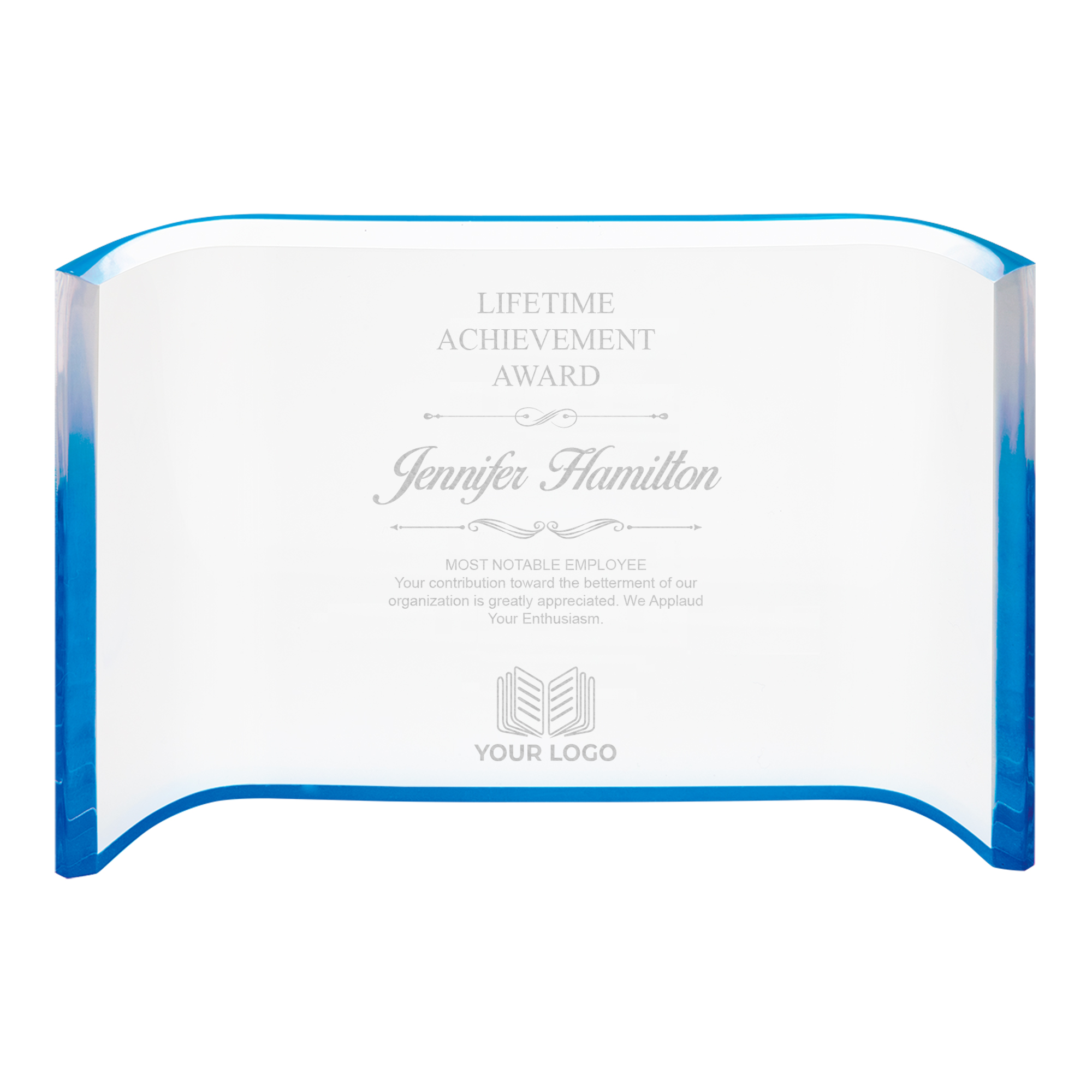 Personalized Clear Acrylic Crescent Award - Image 5