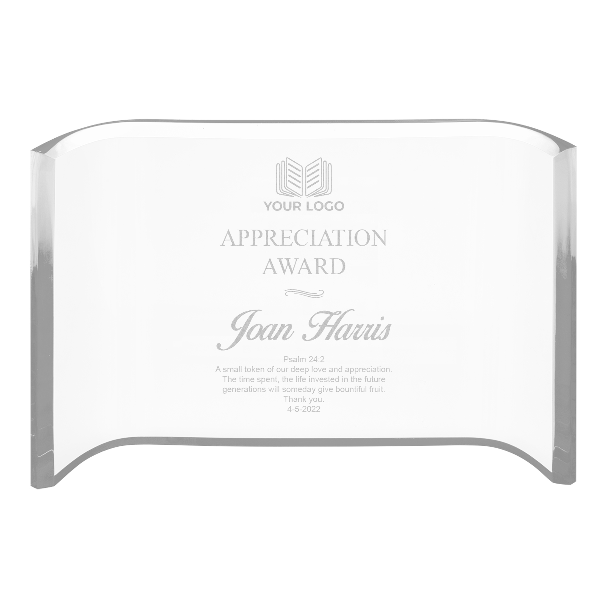 Personalized Clear Acrylic Crescent Award - Image 6