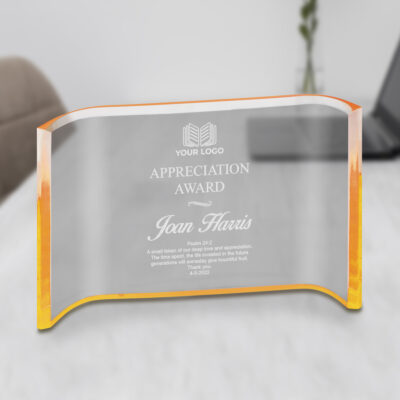 Personalized Clear Acrylic Crescent Award
