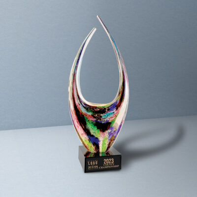 Personalized Dual Rising Art Glass Award