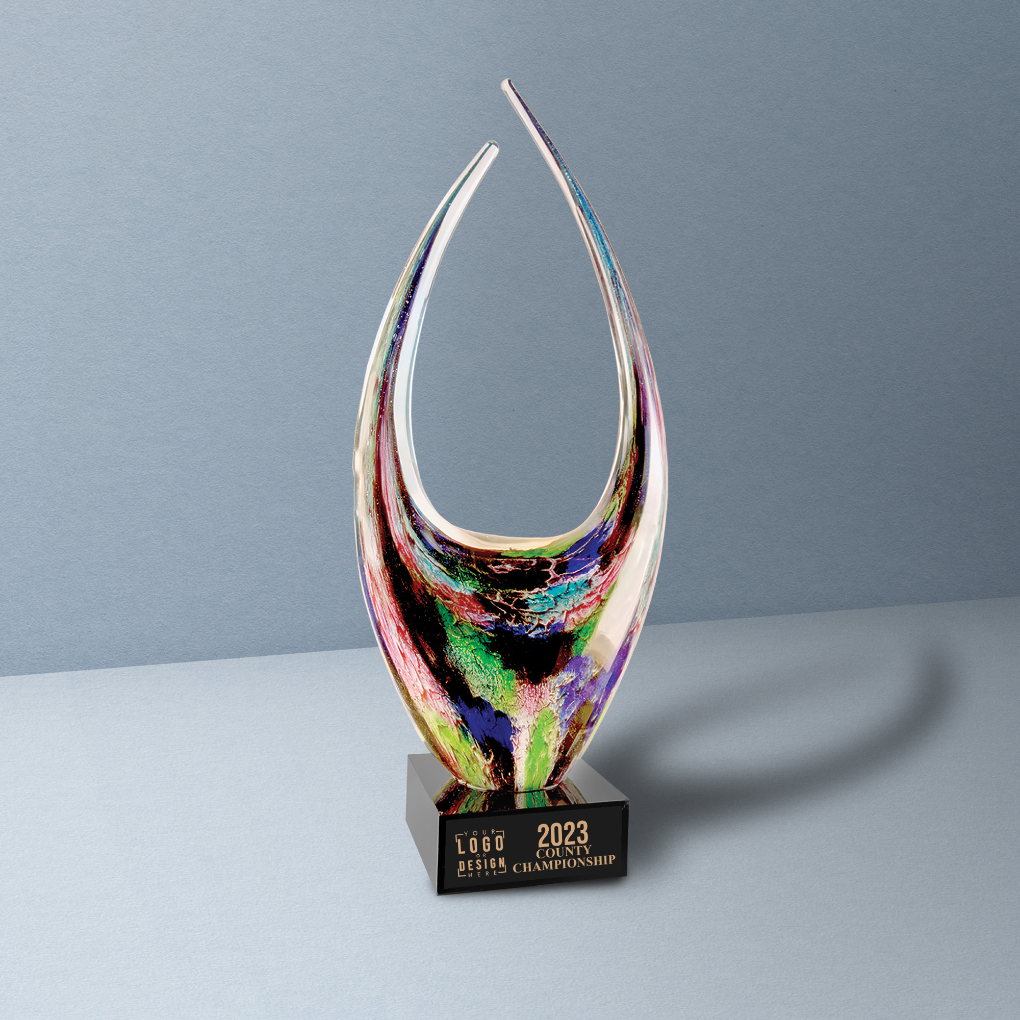 Personalized Dual Rising Art Glass Award