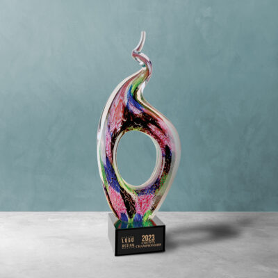 Personalized Twist Top Art Glass Award