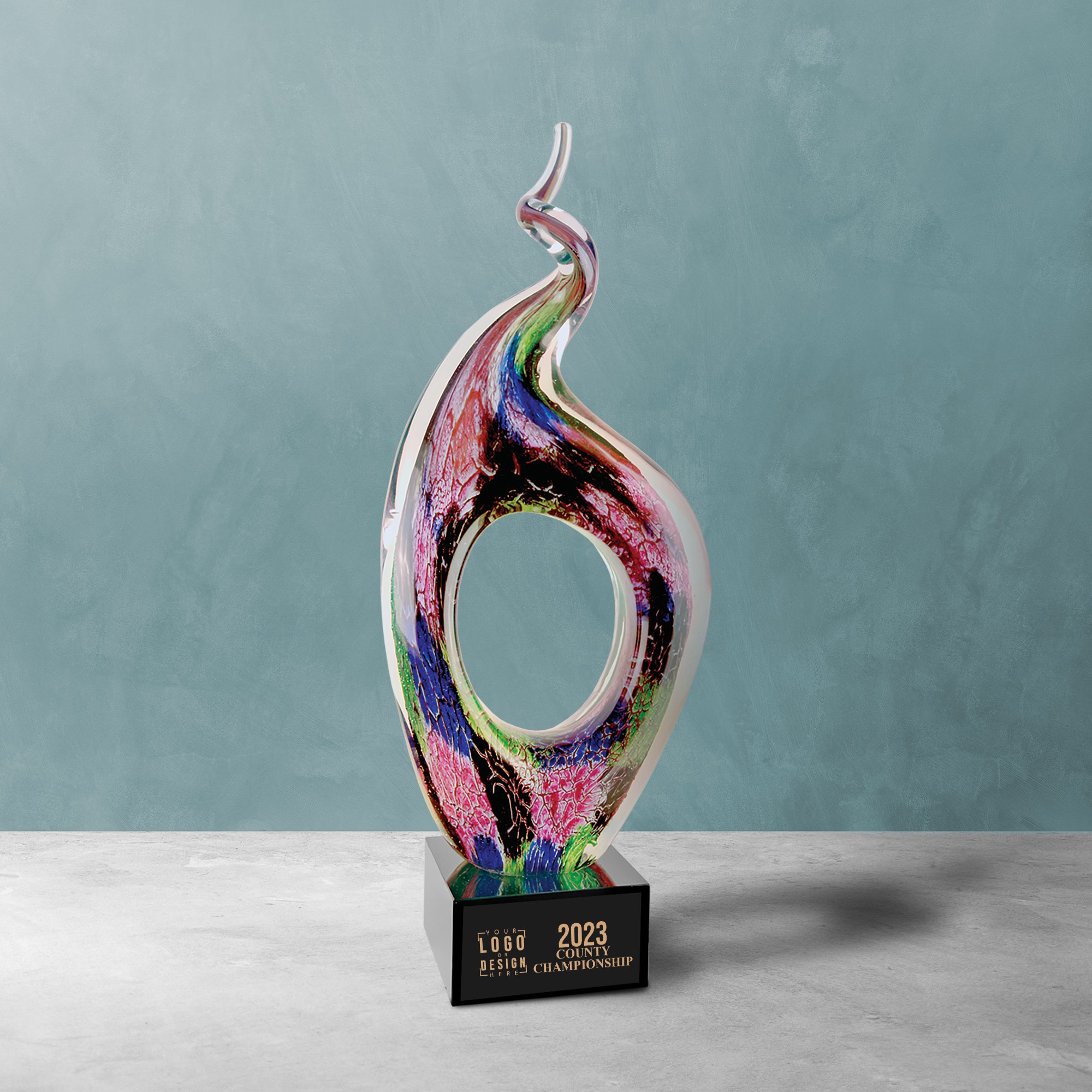 Personalized Twist Top Art Glass Award