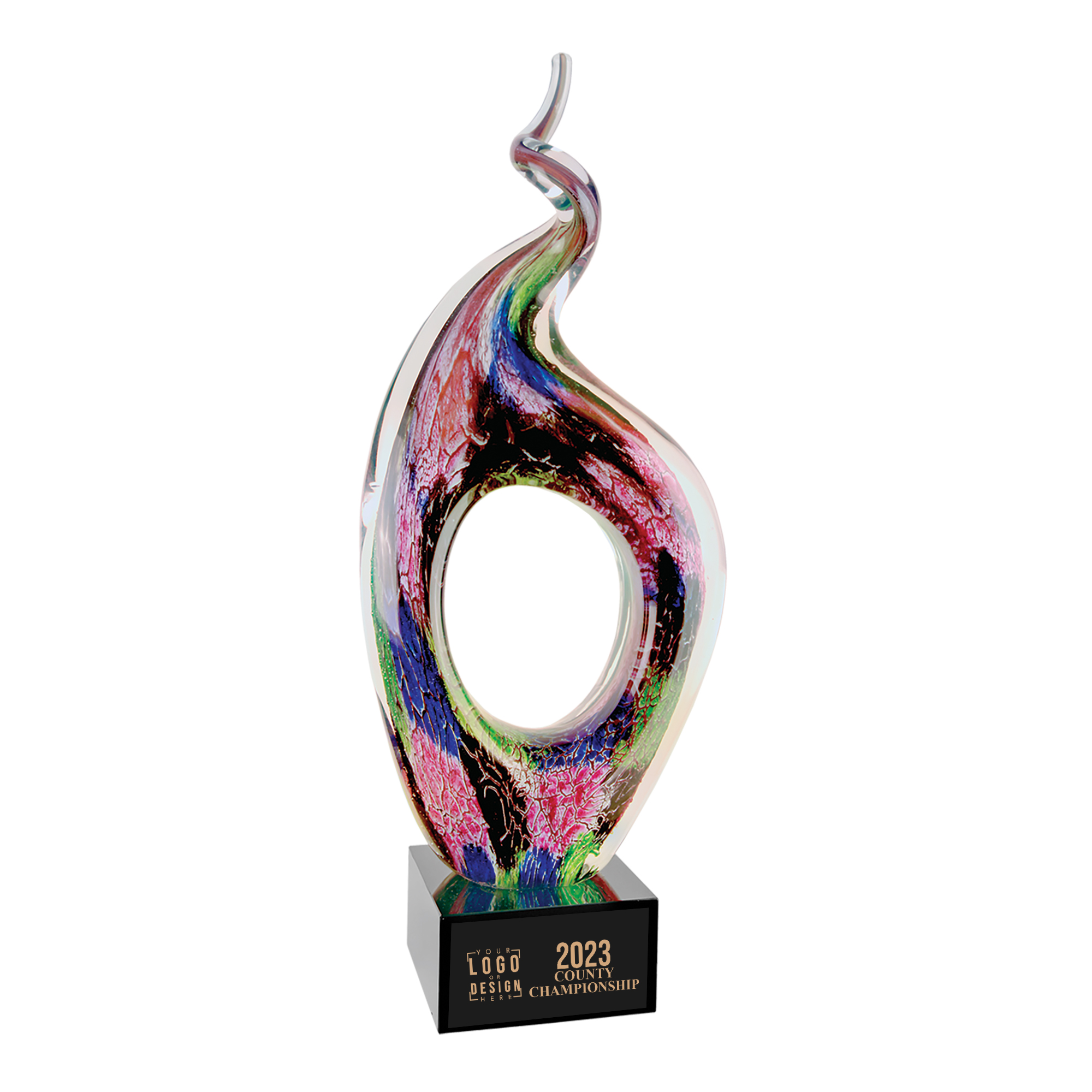 Personalized Twist Top Art Glass Award - Image 3