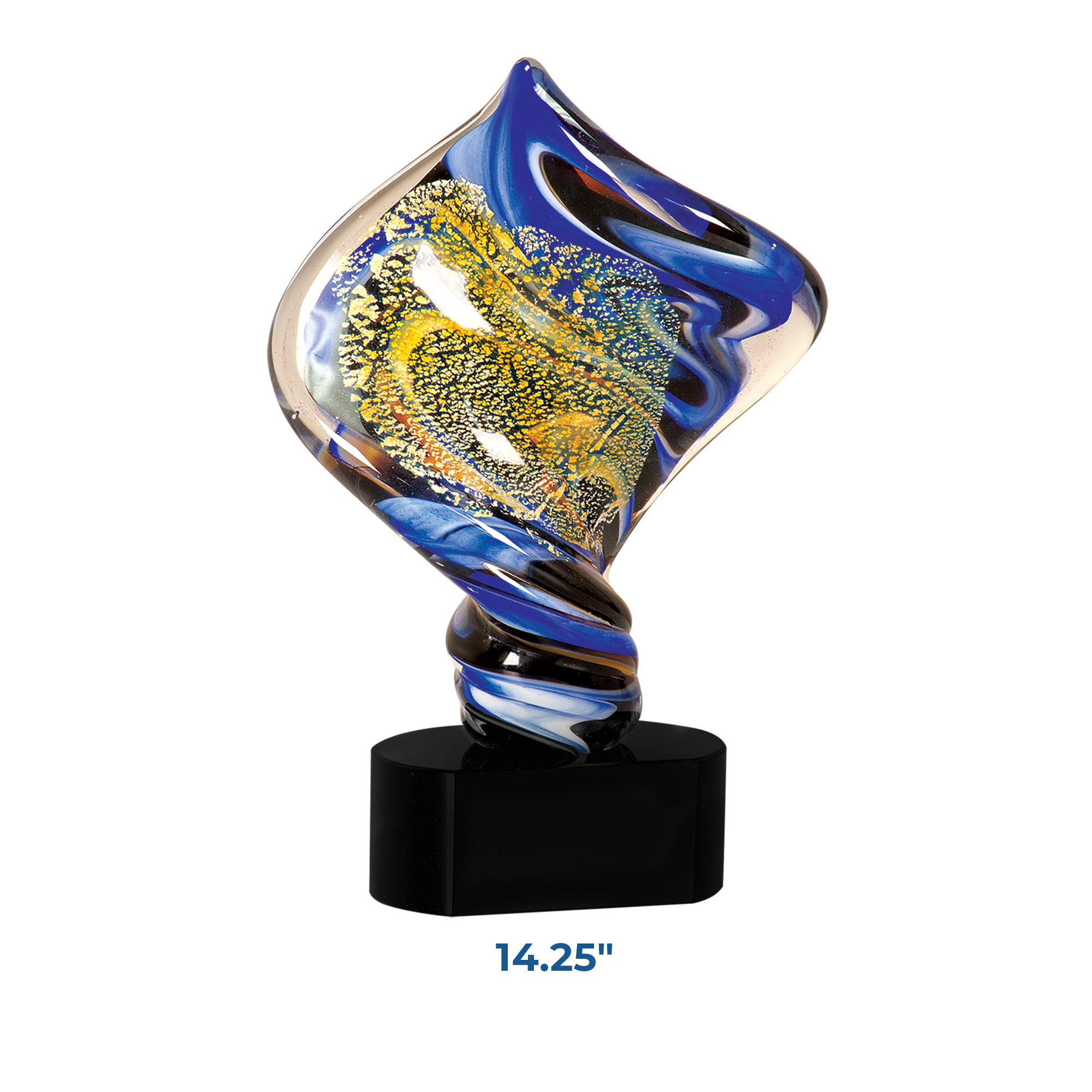 Personalized Diamond Twist Art Glass Award - Image 2