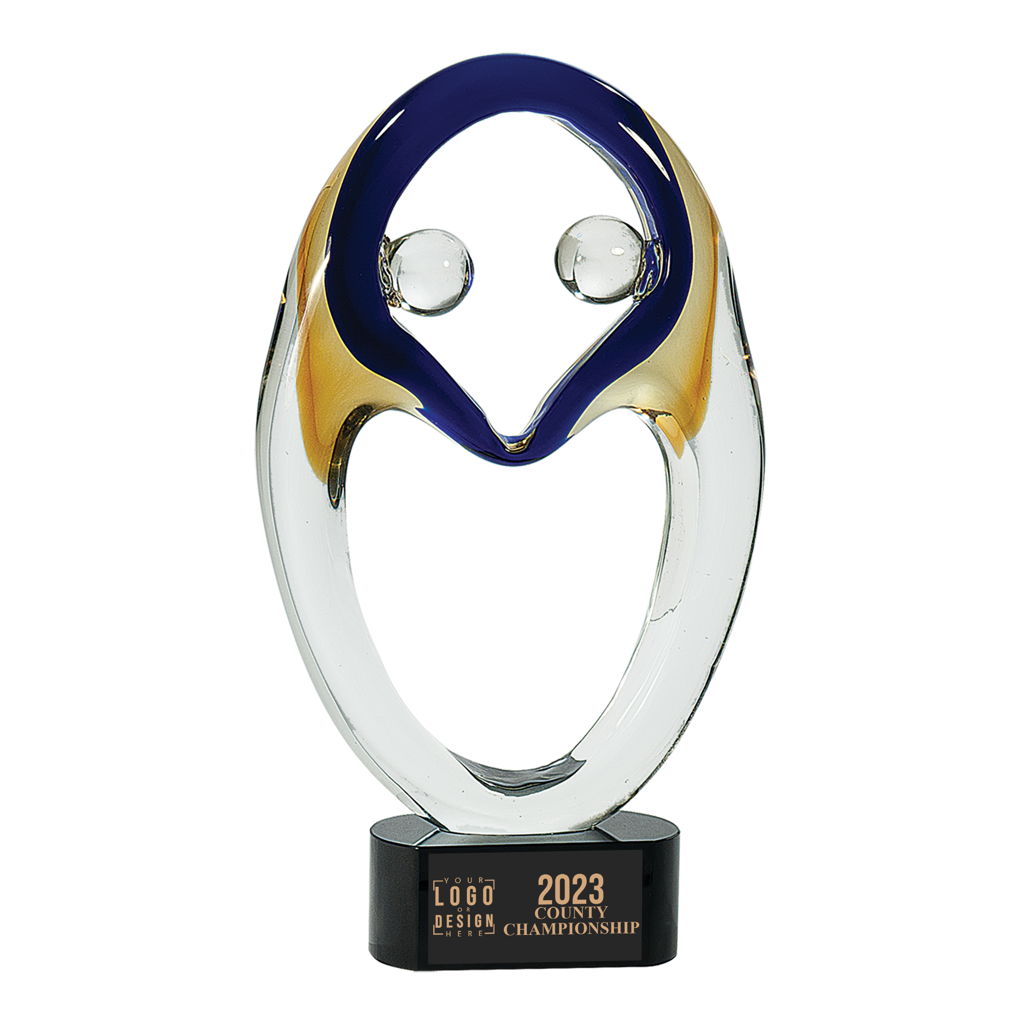 Personalized Together Art Glass Award - Image 3