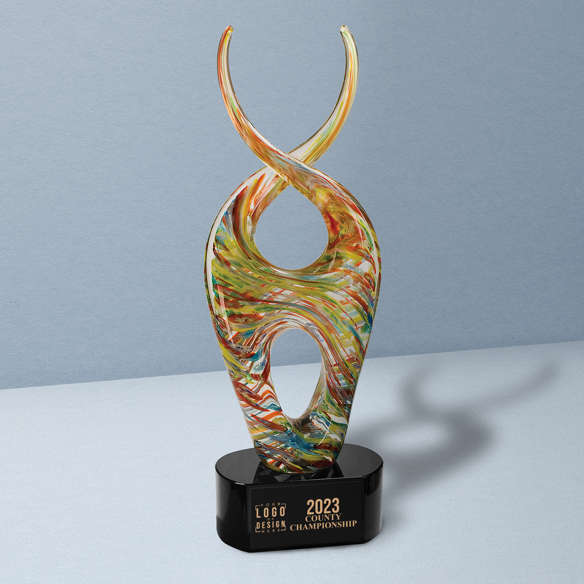 Personalized Color Twist Art Glass Award