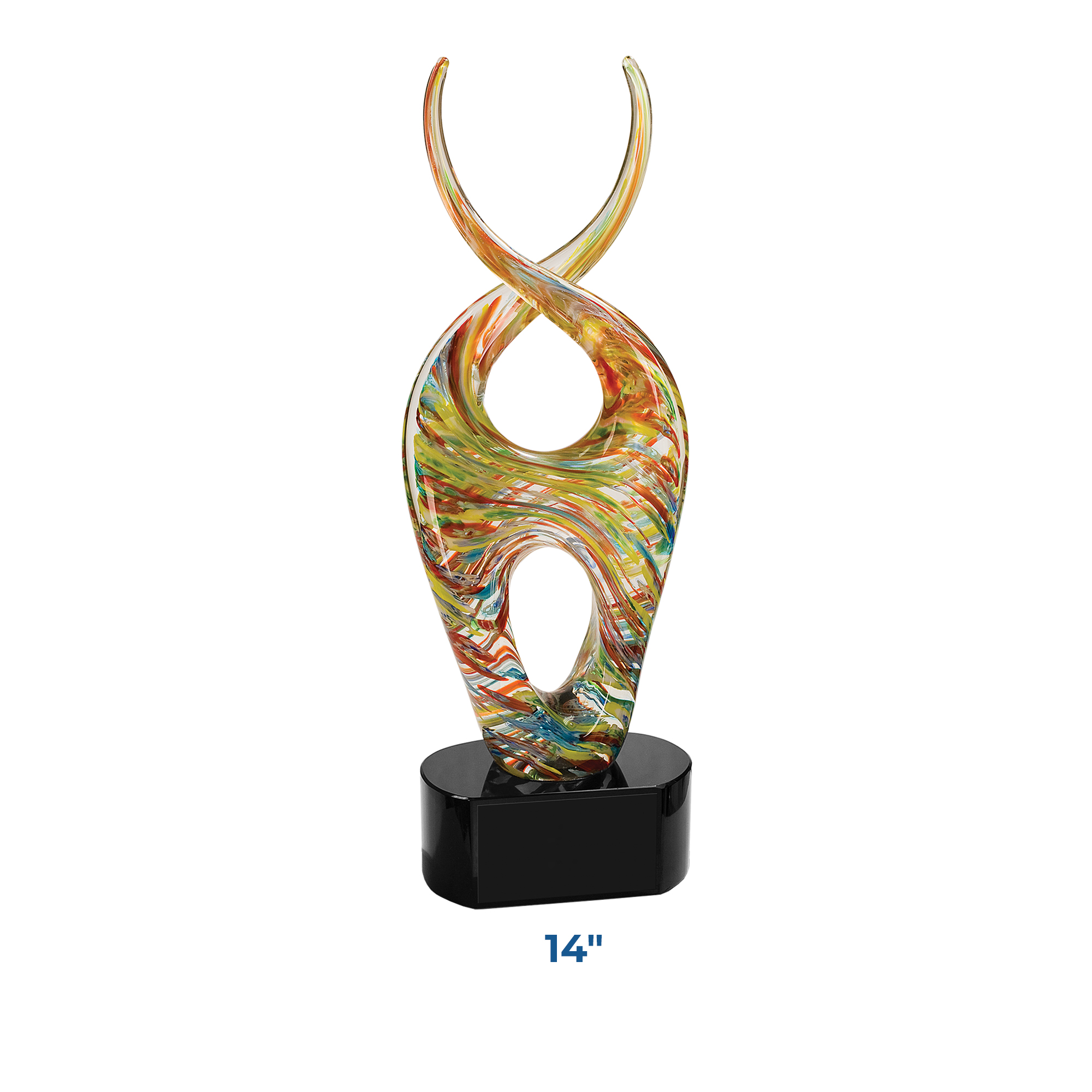 Personalized Color Twist Art Glass Award - Image 2