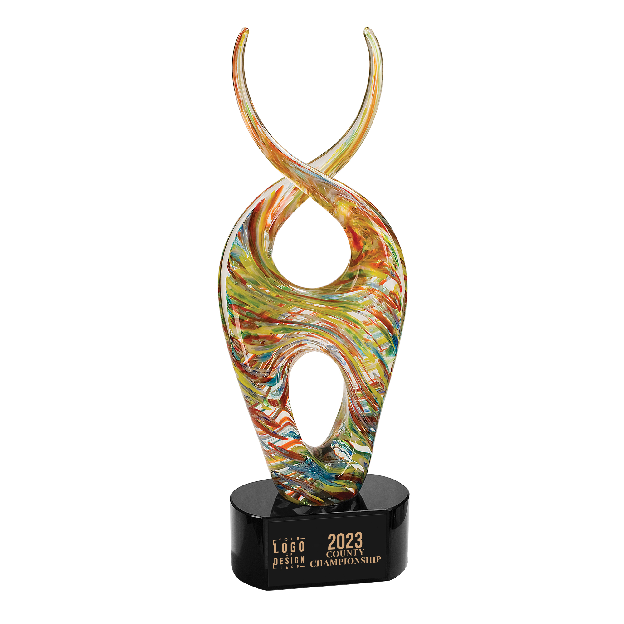 Personalized Color Twist Art Glass Award - Image 3