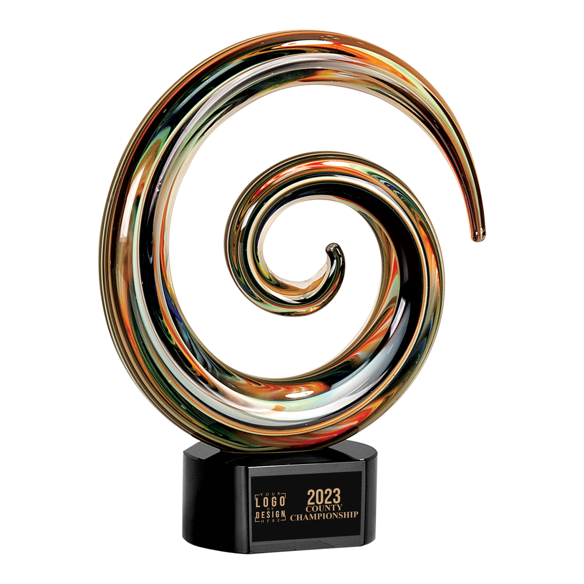 Personalized Swirl Art Glass Award - Image 3