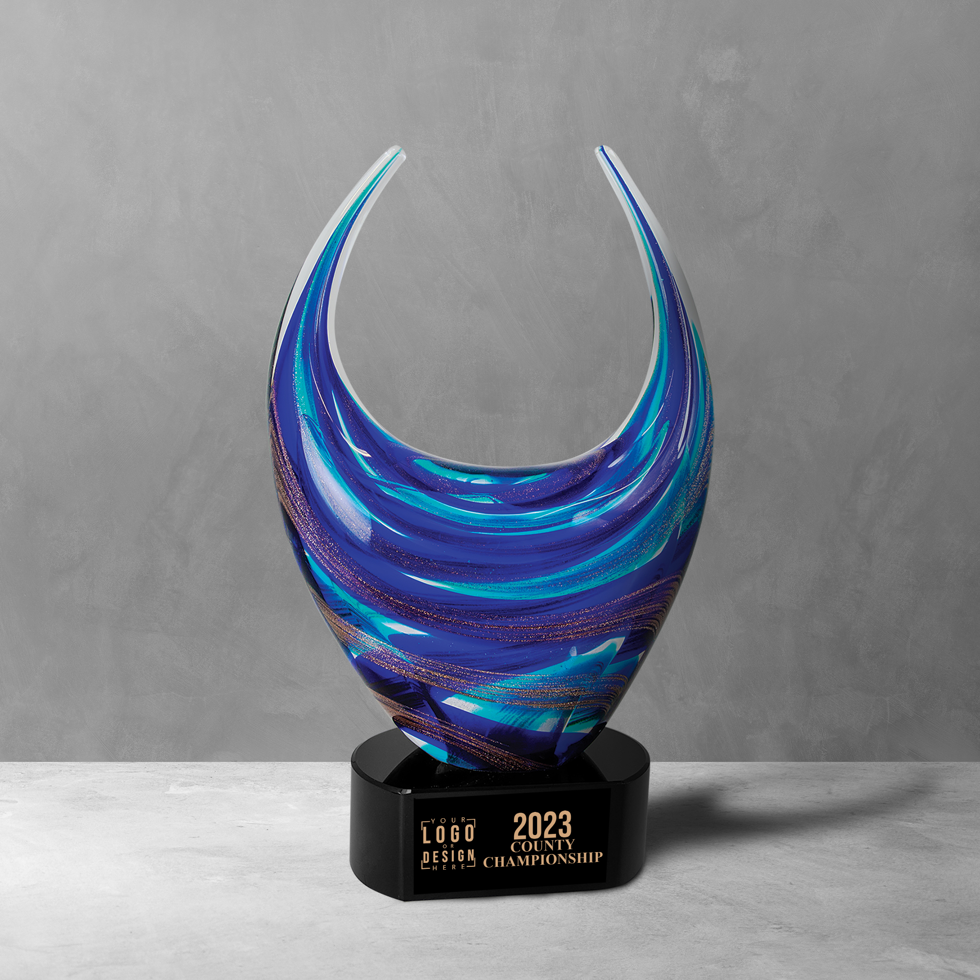 Personalized Blue/Gold Dual Rising Award
