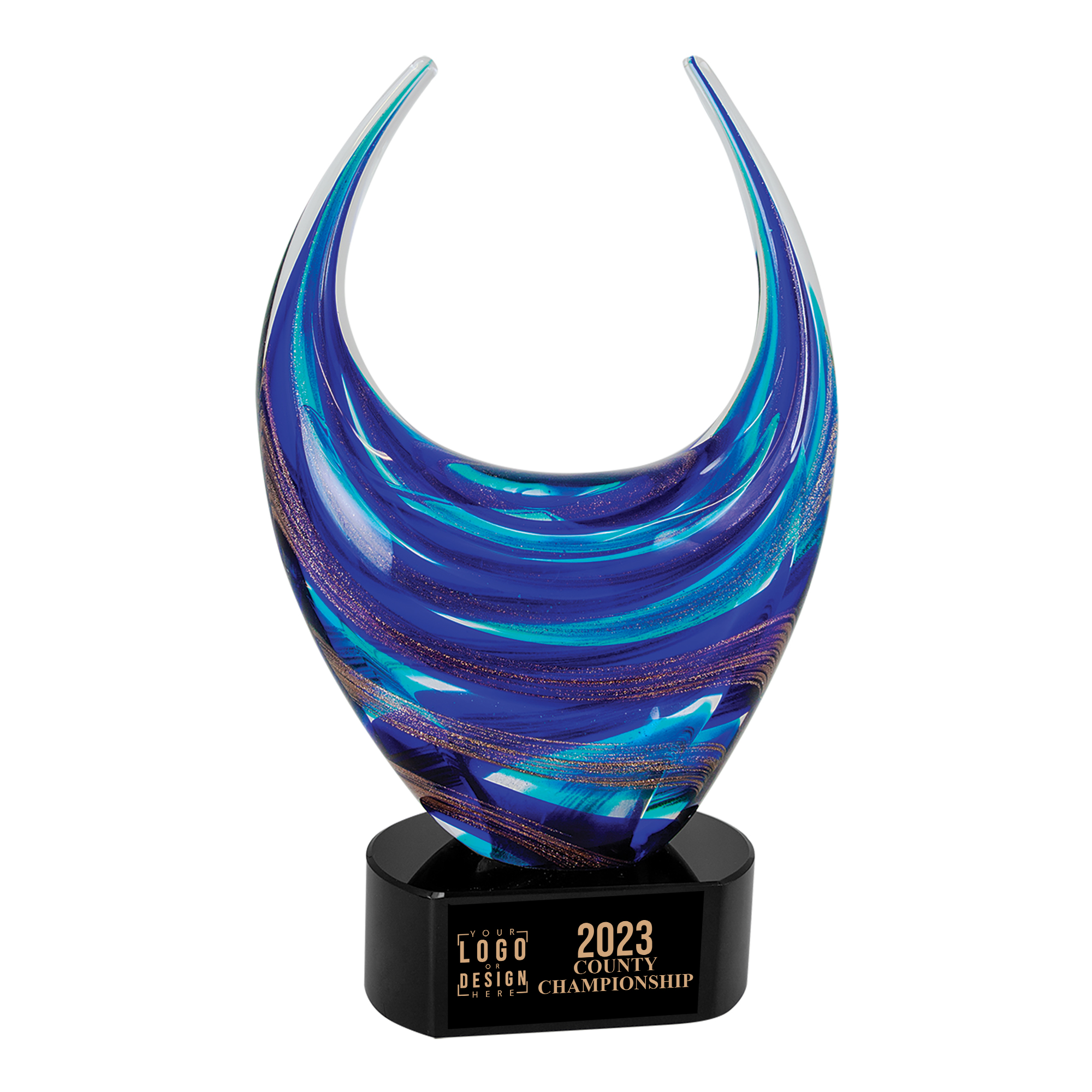 Personalized Blue/Gold Dual Rising Award - Image 3