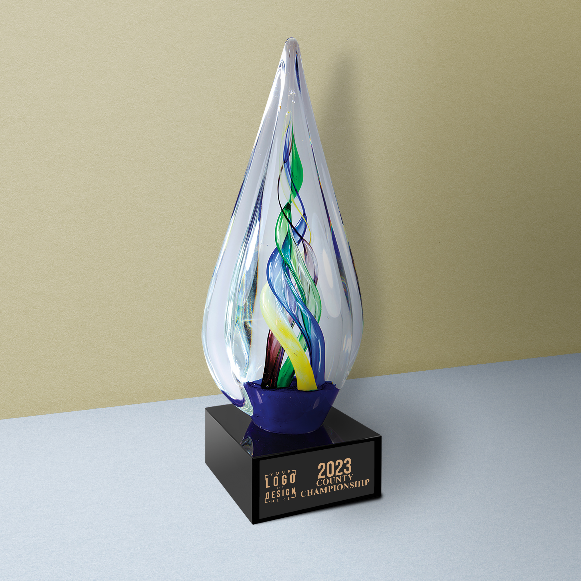 Personalized Infinity Twist Glass Award