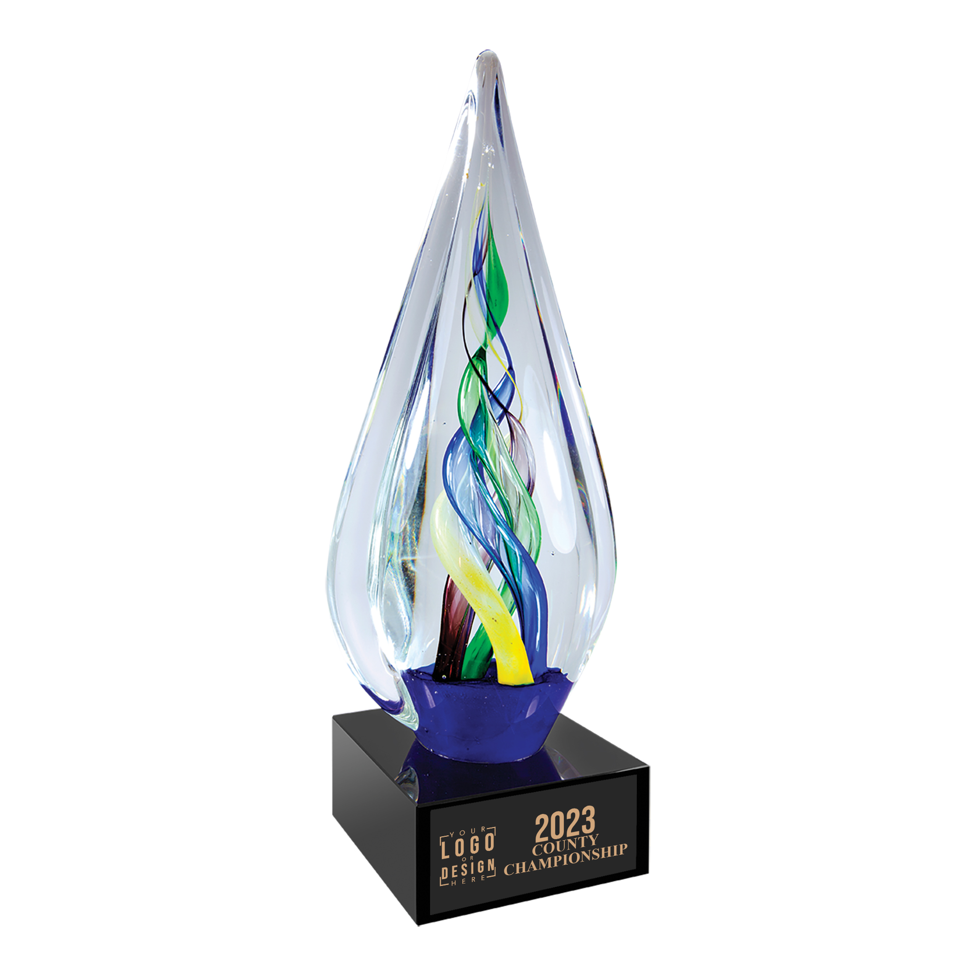 Personalized Infinity Twist Glass Award - Image 3