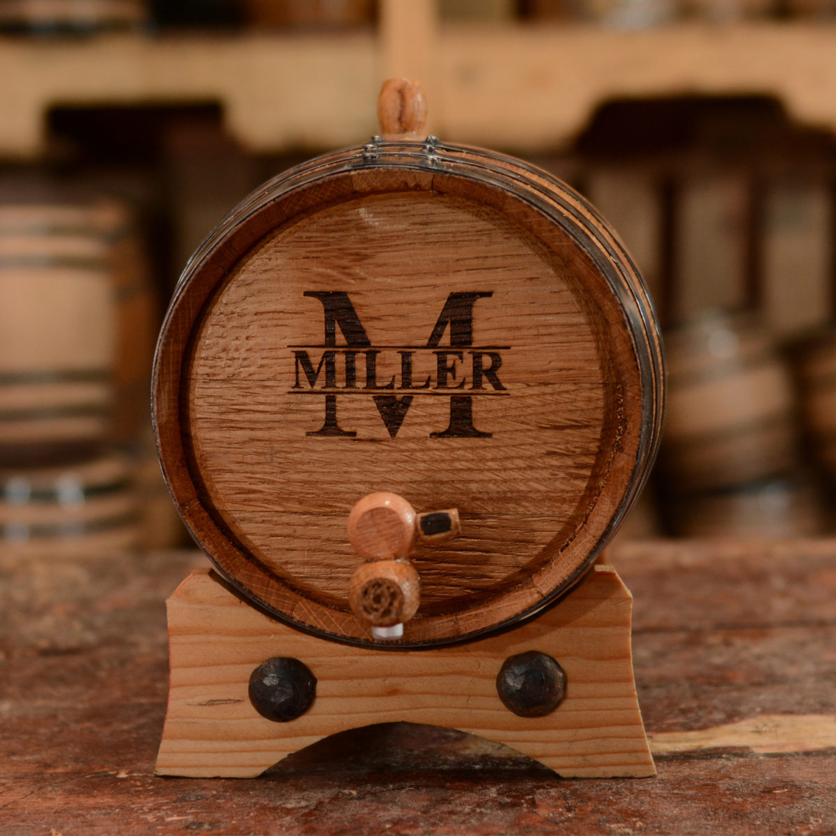 Miller Personalized Oak Aging Barrel & Whiskey Glasses - Image 2