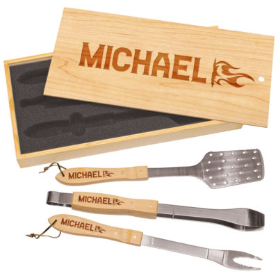 Personalized 3-Piece Fire BBQ Set