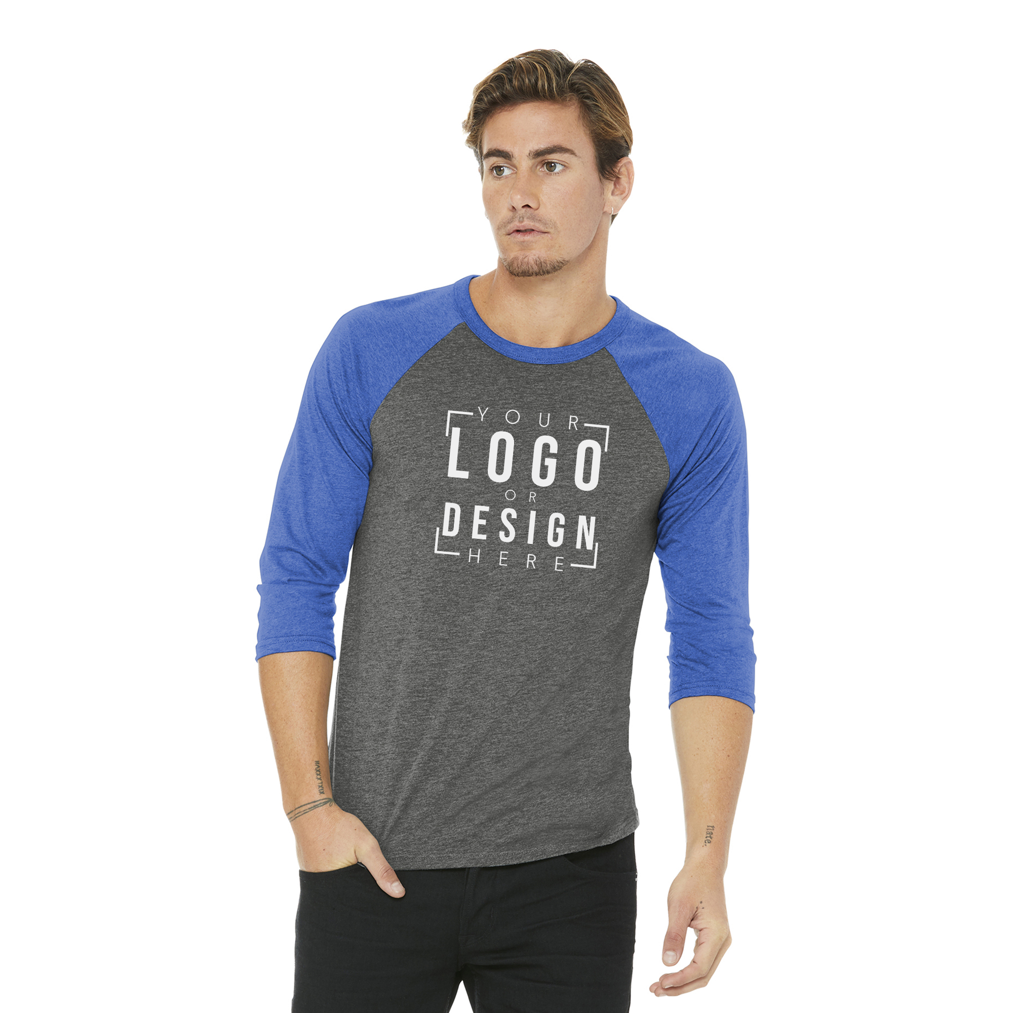 BELLA+CANVAS Unisex 3/4-Sleeve Baseball Tee BELLA+CANVAS Unisex 3/4-Sleeve Baseball Tee