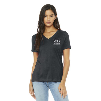 BELLA+CANVAS Women's Relaxed Heather CVC V-Neck Tee