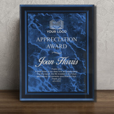 Personalized Marble Border Acrylic Award Plaque