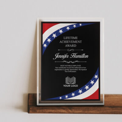 Personalized Stars & Stripes Acrylic Award Plaque