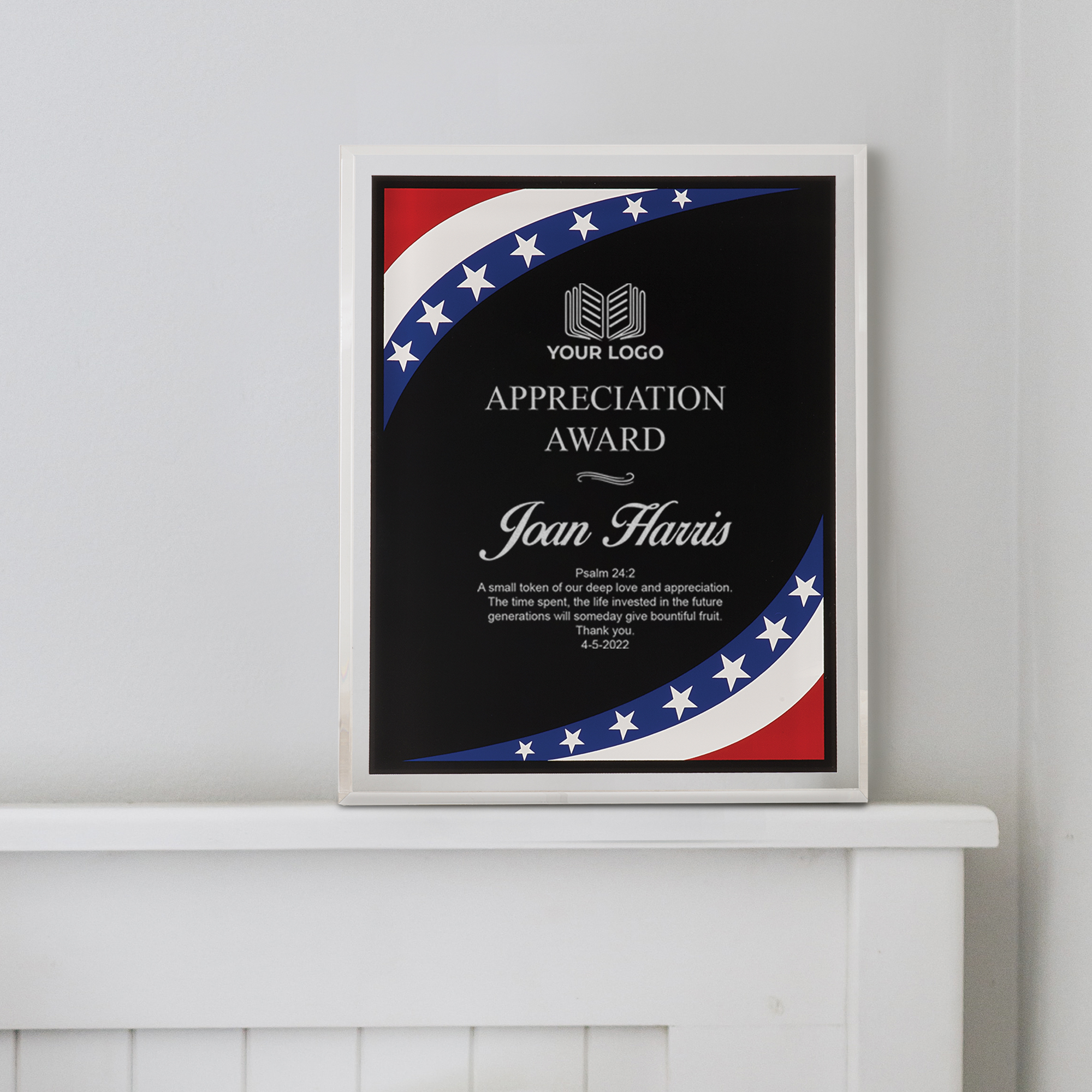 Personalized Stars & Stripes Acrylic Award Plaque - Image 3