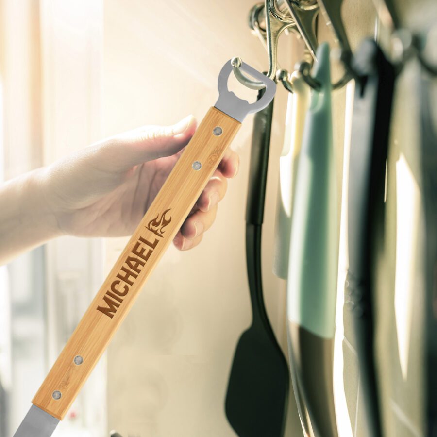 Personalized Groomsman BBQ Spatula with Bottle Opener