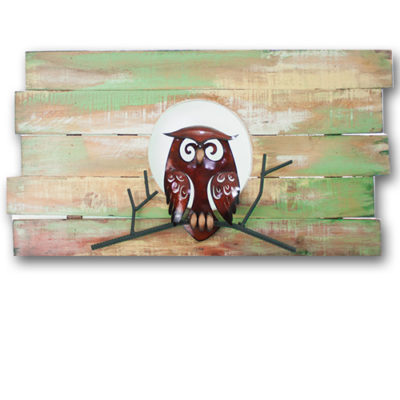 Artisan Crafted Wood and Iron Plasma Cut | Wall Decor | Owl