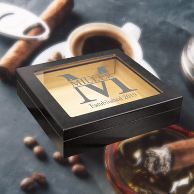 Personalized 20 Count Cigar Humidor Box