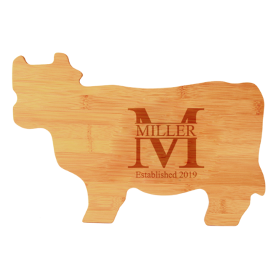 Animal Shape Personalized Miller Bamboo Cutting Board