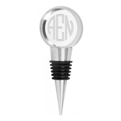 Custom Round Monogram Crystal Wine Stopper