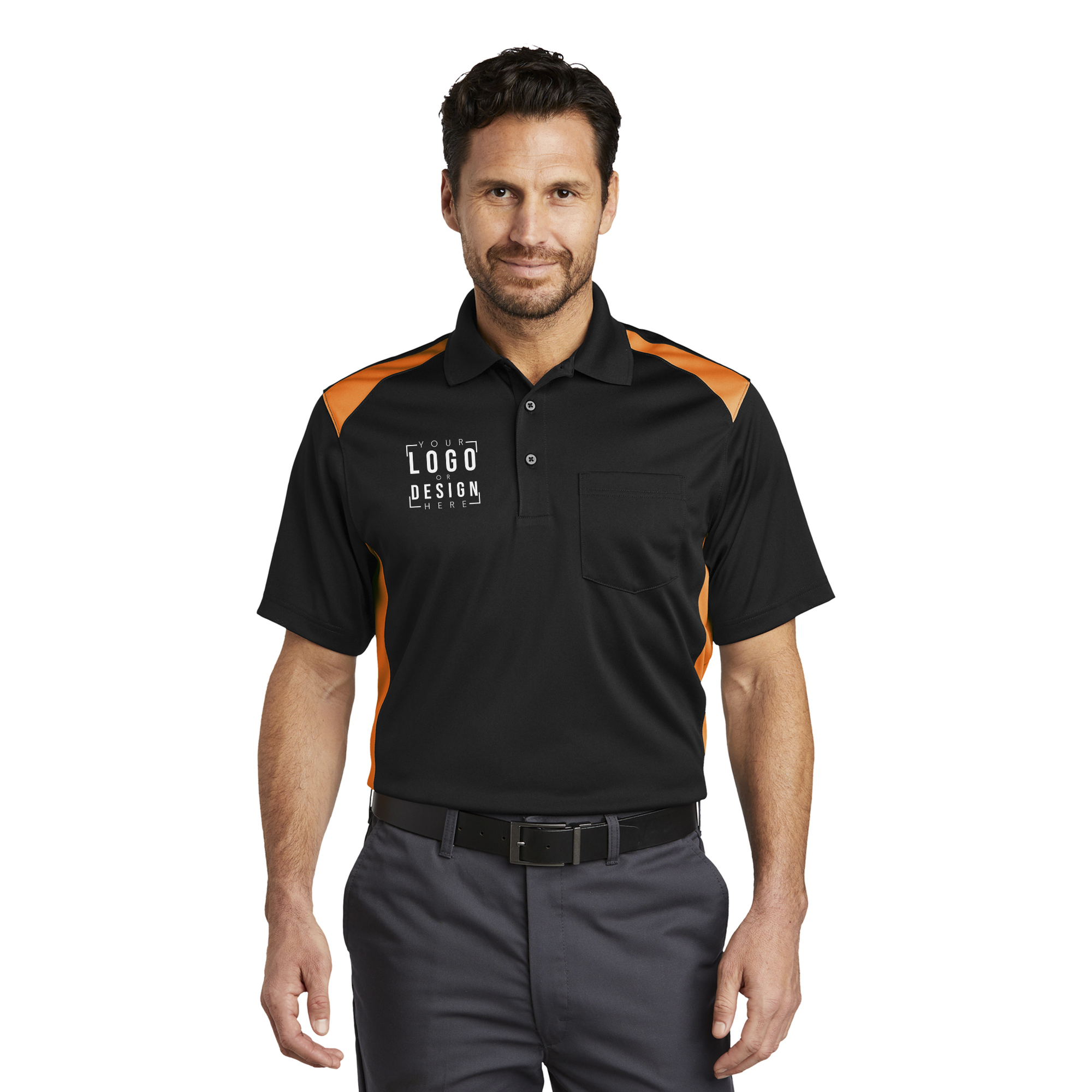 CornerStone Select Snag-Proof Two Way Colorblock Pocket Polo
