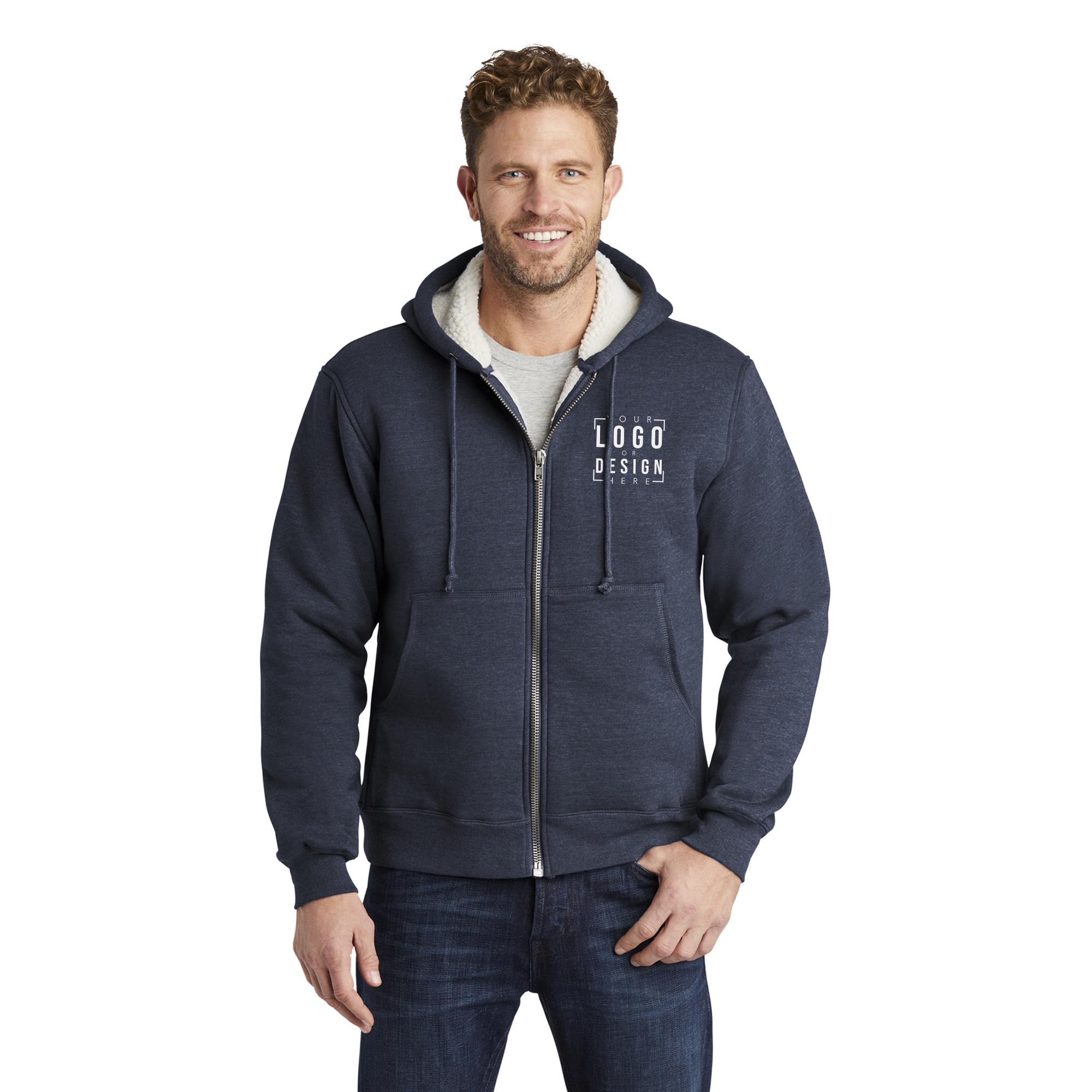 CornerStone Heavyweight Sherpa-Lined Hooded Fleece Jacket