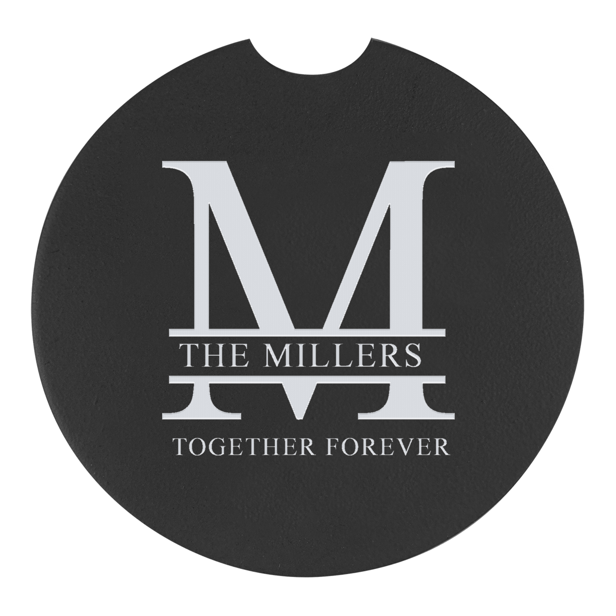 Custom Split Letter Monogram Aluminum Car Coaster