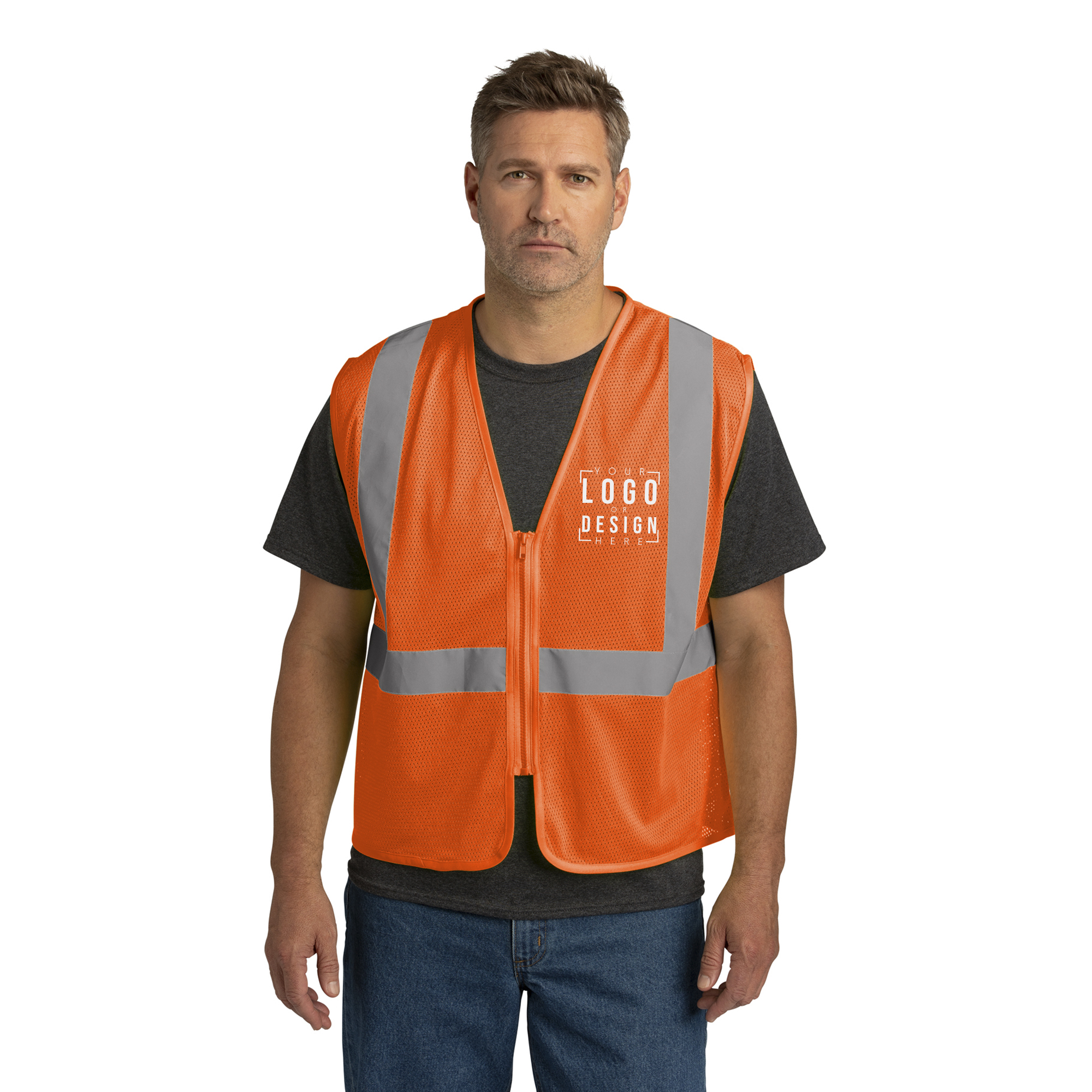 CornerStone ANSI 107 Class 2 Economy Mesh Zippered Vest.