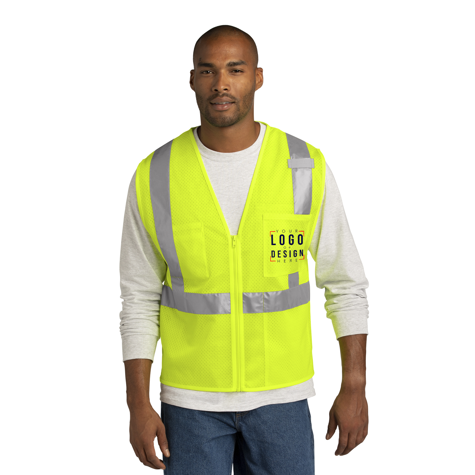 CornerStone ANSI 107 Class 2 Mesh Zippered Vest.