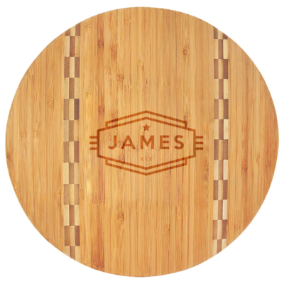 Round Personalized Cadet Bamboo Cutting Board
